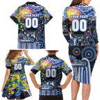 Personalised NAIDOC Week 2025 Kangaroos Football Family Matching Long Sleeve Bodycon Dress and Hawaiian Shirt Aboriginal Dot Painting