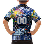 Personalised NAIDOC Week 2025 Kangaroos Football Family Matching Mermaid Dress and Hawaiian Shirt Aboriginal Dot Painting