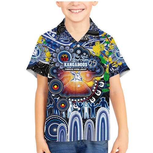 Personalised NAIDOC Week 2025 Kangaroos Football Family Matching Mermaid Dress and Hawaiian Shirt Aboriginal Dot Painting