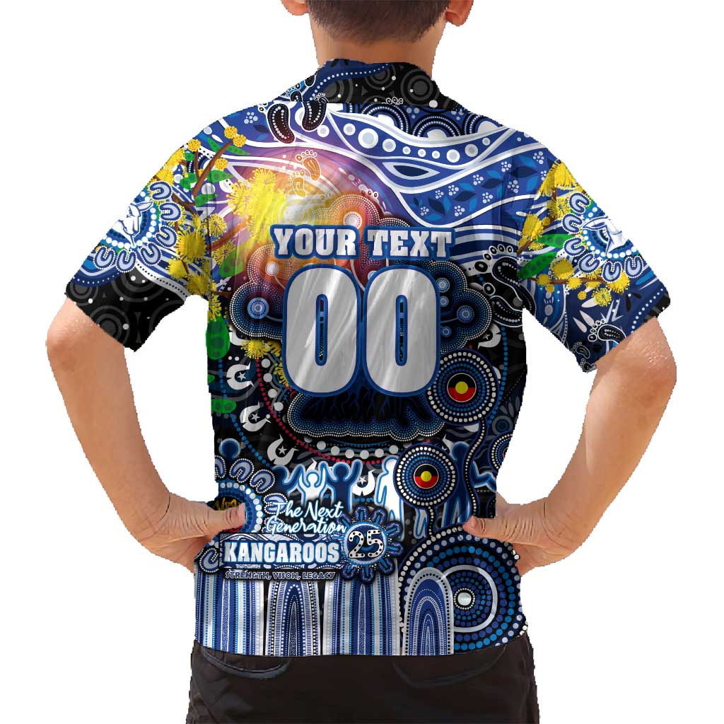 Personalised NAIDOC Week 2025 Kangaroos Football Family Matching Off Shoulder Short Dress and Hawaiian Shirt Aboriginal Dot Painting