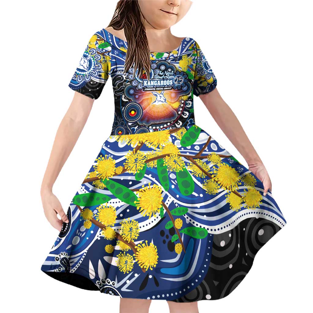 Personalised NAIDOC Week 2025 Kangaroos Football Family Matching Off Shoulder Short Dress and Hawaiian Shirt Aboriginal Dot Painting