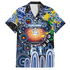 Personalised NAIDOC Week 2025 Kangaroos Football Family Matching Off Shoulder Short Dress and Hawaiian Shirt Aboriginal Dot Painting