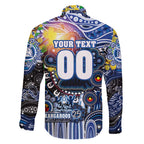 Personalised NAIDOC Week 2025 Kangaroos Football Family Matching Off Shoulder Short Dress and Hawaiian Shirt Aboriginal Dot Painting
