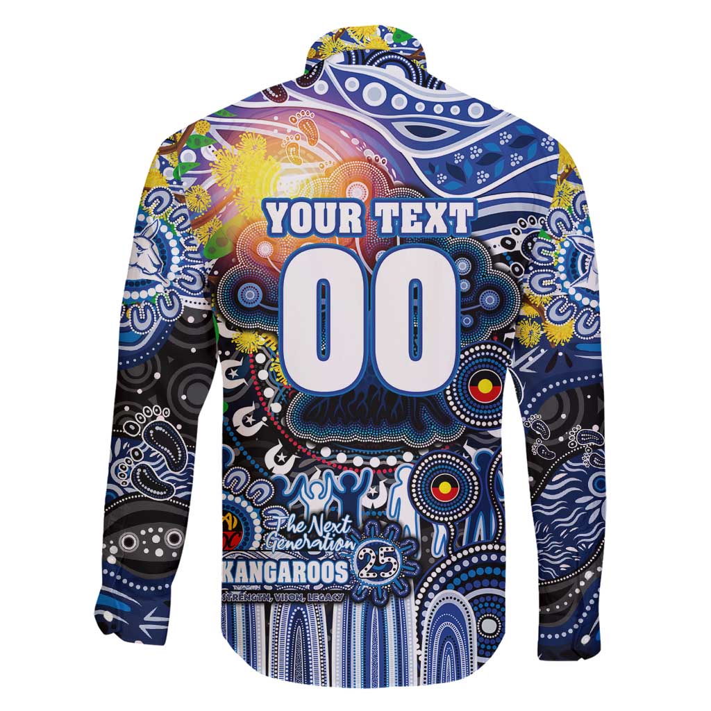 Personalised NAIDOC Week 2025 Kangaroos Football Family Matching Puletasi and Hawaiian Shirt Aboriginal Dot Painting