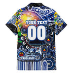 Personalised NAIDOC Week 2025 Kangaroos Football Family Matching Short Sleeve Bodycon Dress and Hawaiian Shirt Aboriginal Dot Painting