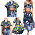 Personalised NAIDOC Week 2025 Kangaroos Football Family Matching Summer Maxi Dress and Hawaiian Shirt Aboriginal Dot Painting