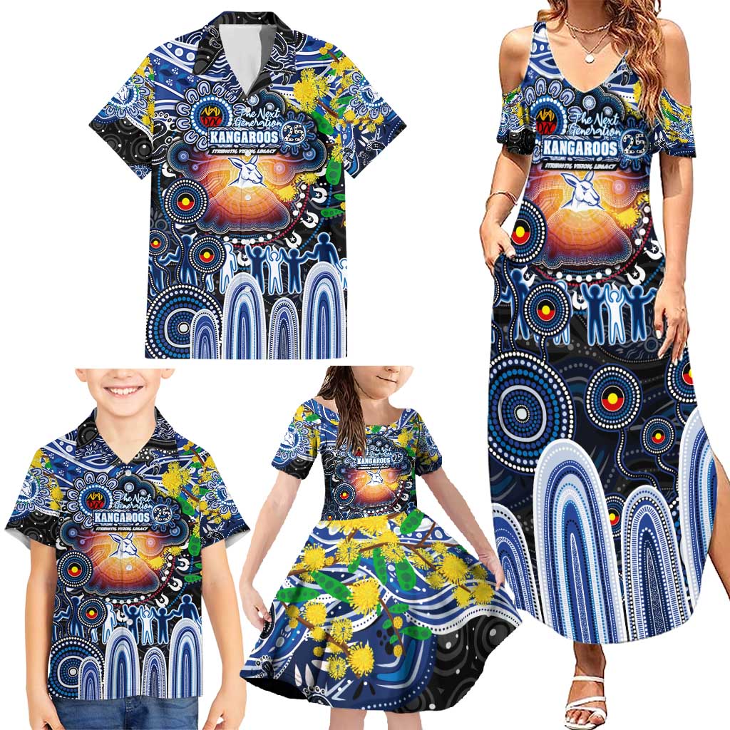 Personalised NAIDOC Week 2025 Kangaroos Football Family Matching Summer Maxi Dress and Hawaiian Shirt Aboriginal Dot Painting