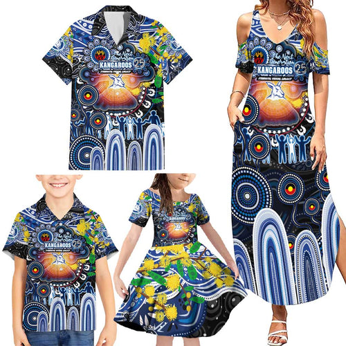 Personalised NAIDOC Week 2025 Kangaroos Football Family Matching Summer Maxi Dress and Hawaiian Shirt Aboriginal Dot Painting