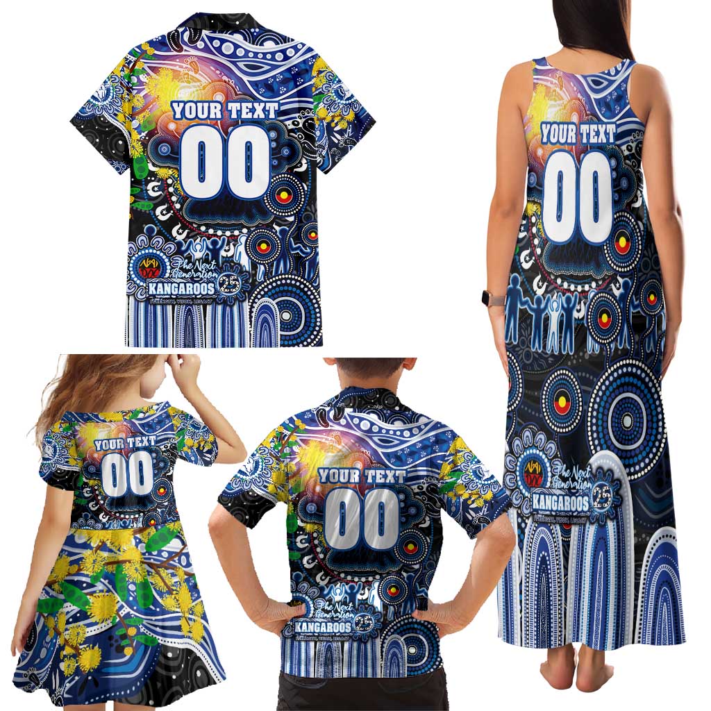 Personalised NAIDOC Week 2025 Kangaroos Football Family Matching Tank Maxi Dress and Hawaiian Shirt Aboriginal Dot Painting