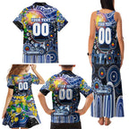Personalised NAIDOC Week 2025 Kangaroos Football Family Matching Tank Maxi Dress and Hawaiian Shirt Aboriginal Dot Painting