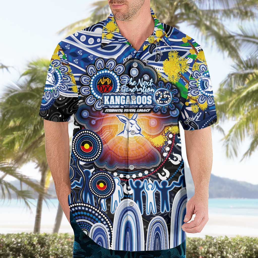 Personalised NAIDOC Week 2025 Kangaroos Football Hawaiian Shirt Aboriginal Dot Painting