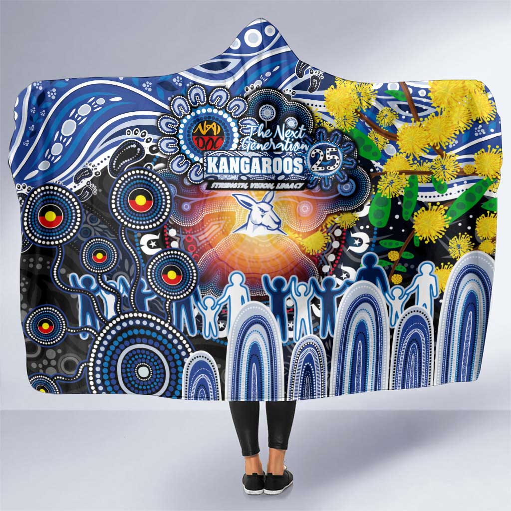 NAIDOC Week 2025 Kangaroos Football Hooded Blanket Aboriginal Dot Painting