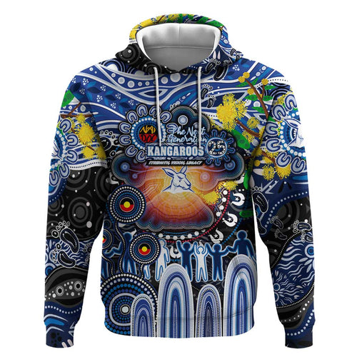 Personalised NAIDOC Week 2025 Kangaroos Football Hoodie Aboriginal Dot Painting