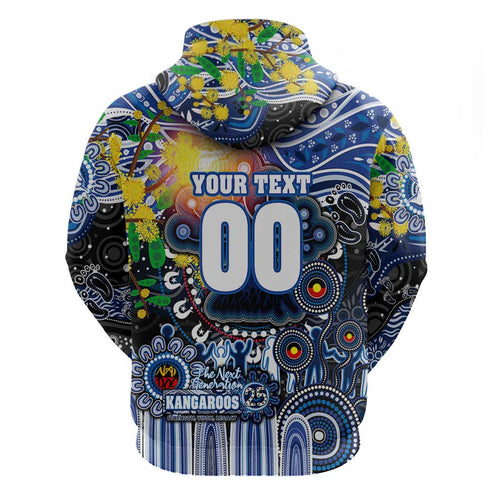 Personalised NAIDOC Week 2025 Kangaroos Football Hoodie Aboriginal Dot Painting