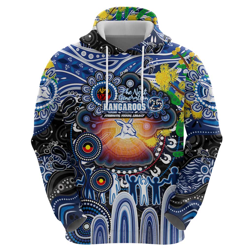 Personalised NAIDOC Week 2025 Kangaroos Football Hoodie Aboriginal Dot Painting
