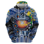 Personalised NAIDOC Week 2025 Kangaroos Football Hoodie Aboriginal Dot Painting