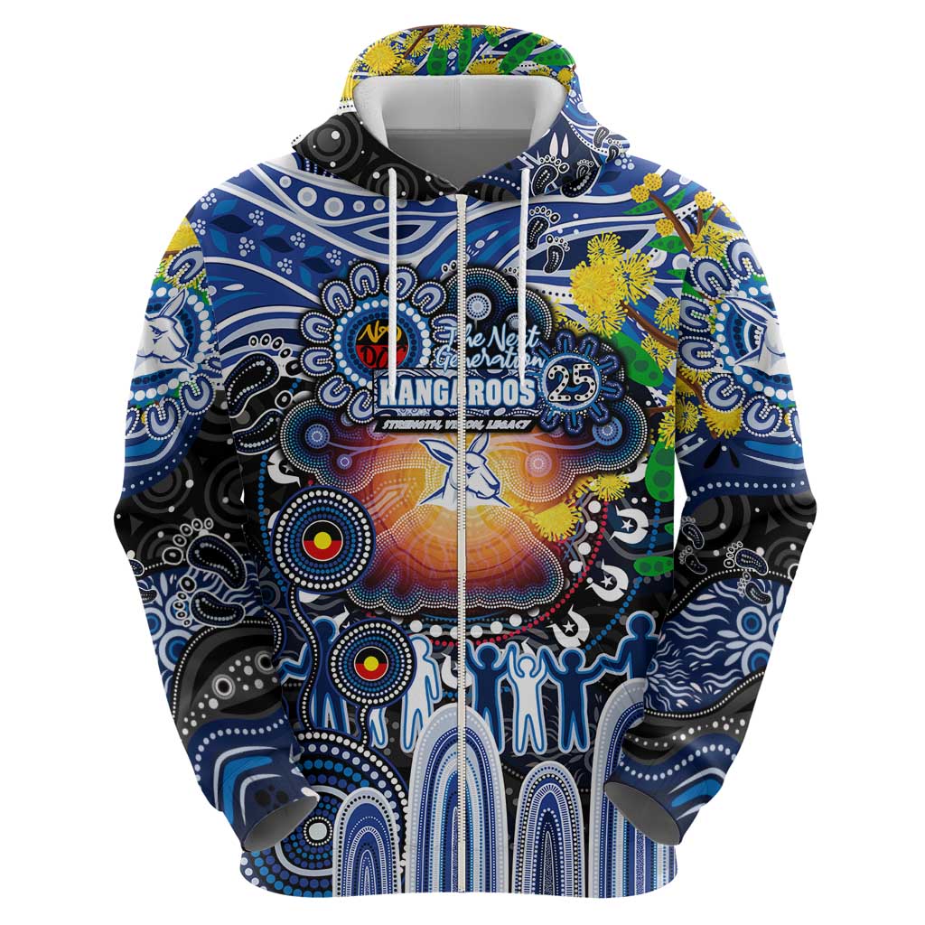 Personalised NAIDOC Week 2025 Kangaroos Football Hoodie Aboriginal Dot Painting