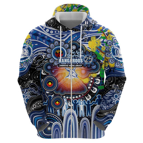 Personalised NAIDOC Week 2025 Kangaroos Football Hoodie Aboriginal Dot Painting