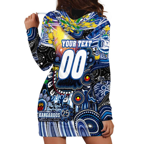 Personalised NAIDOC Week 2025 Kangaroos Football Hoodie Dress Aboriginal Dot Painting
