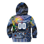 Personalised NAIDOC Week 2025 Kangaroos Football Kid Hoodie Aboriginal Dot Painting