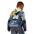 Personalised NAIDOC Week 2025 Kangaroos Football Kid Hoodie Aboriginal Dot Painting
