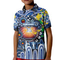 Personalised NAIDOC Week 2025 Kangaroos Football Kid Polo Shirt Aboriginal Dot Painting