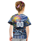 Personalised NAIDOC Week 2025 Kangaroos Football Kid T Shirt Aboriginal Dot Painting
