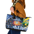 NAIDOC Week 2025 Kangaroos Football Leather Tote Bag Aboriginal Dot Painting