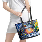 NAIDOC Week 2025 Kangaroos Football Leather Tote Bag Aboriginal Dot Painting