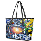 NAIDOC Week 2025 Kangaroos Football Leather Tote Bag Aboriginal Dot Painting