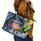 NAIDOC Week 2025 Kangaroos Football Leather Tote Bag Aboriginal Dot Painting
