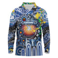 Personalised NAIDOC Week 2025 Kangaroos Football Long Sleeve Polo Shirt Aboriginal Dot Painting