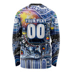 Personalised NAIDOC Week 2025 Kangaroos Football Long Sleeve Shirt Aboriginal Dot Painting