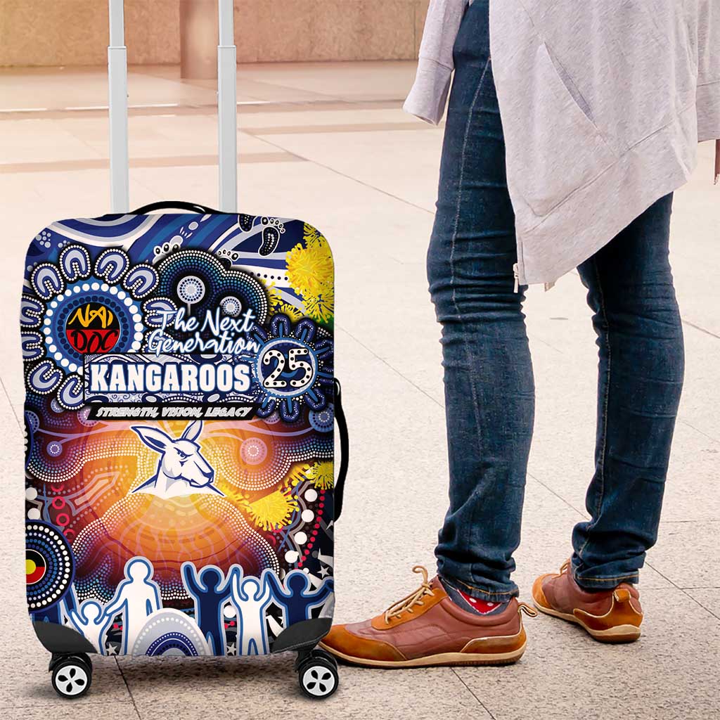 NAIDOC Week 2025 Kangaroos Football Luggage Cover Aboriginal Dot Painting