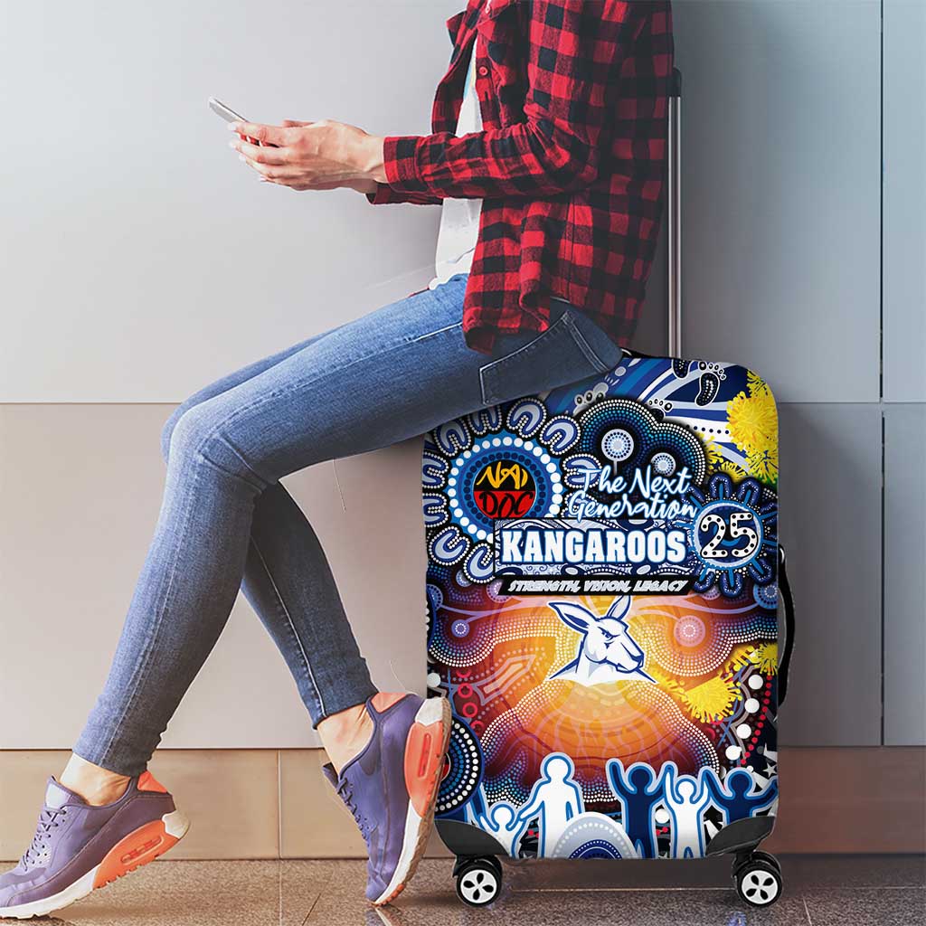 NAIDOC Week 2025 Kangaroos Football Luggage Cover Aboriginal Dot Painting