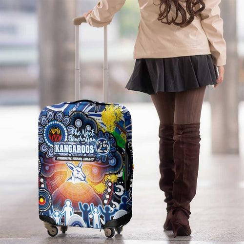 NAIDOC Week 2025 Kangaroos Football Luggage Cover Aboriginal Dot Painting