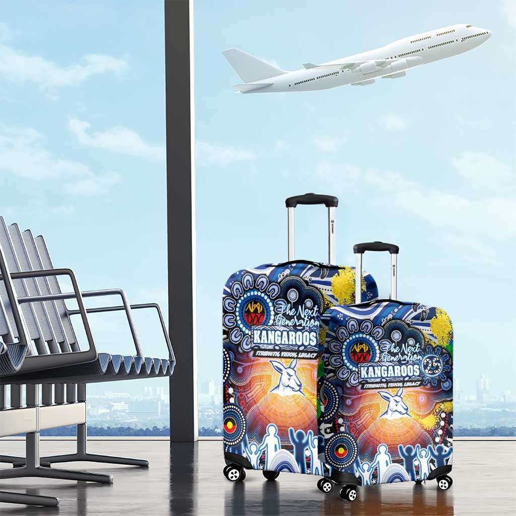 NAIDOC Week 2025 Kangaroos Football Luggage Cover Aboriginal Dot Painting