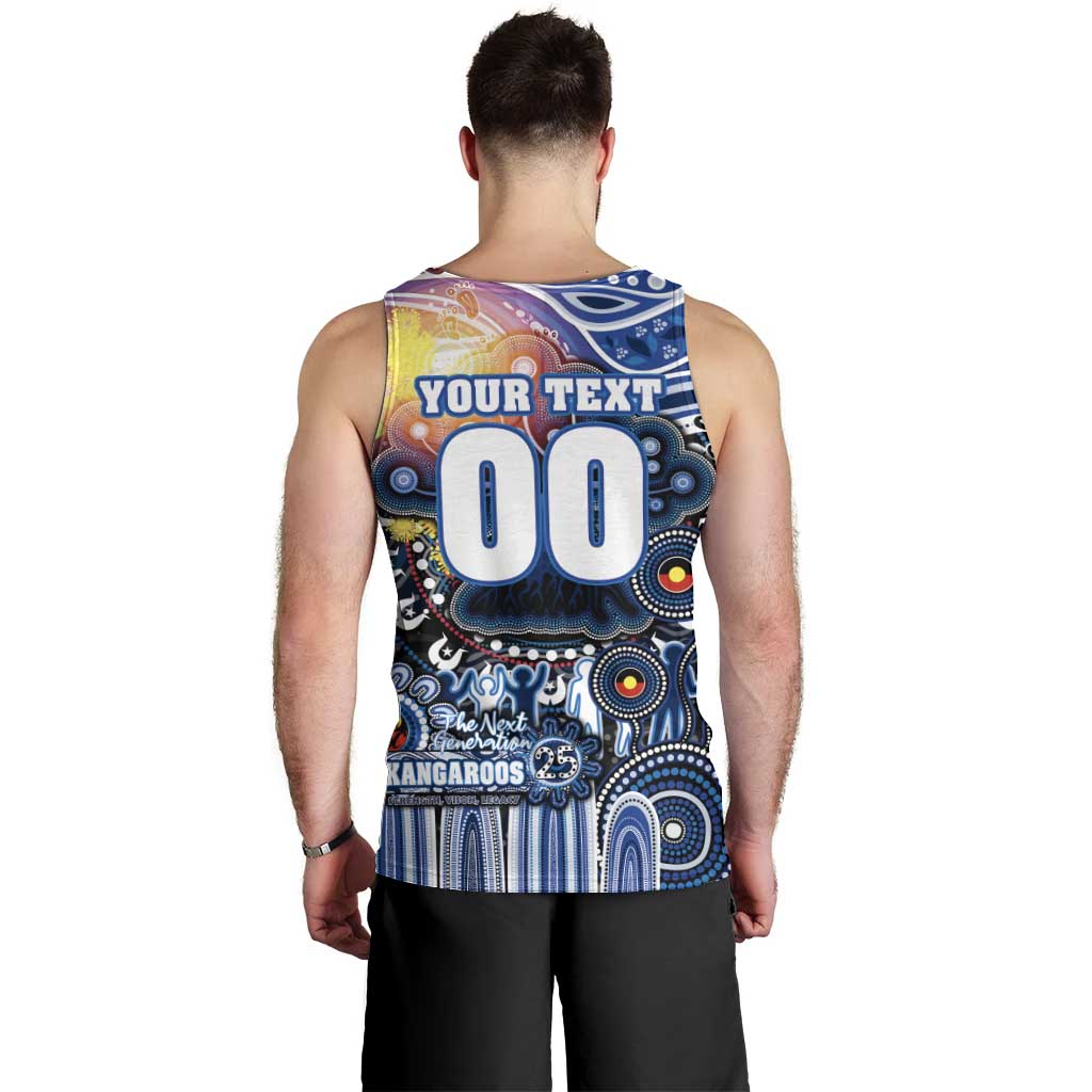 Personalised NAIDOC Week 2025 Kangaroos Football Men Tank Top Aboriginal Dot Painting