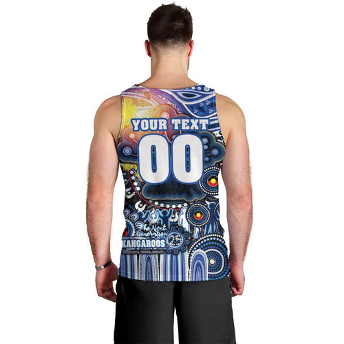 Personalised NAIDOC Week 2025 Kangaroos Football Men Tank Top Aboriginal Dot Painting