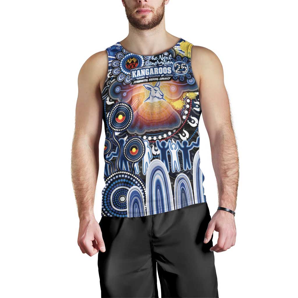 Personalised NAIDOC Week 2025 Kangaroos Football Men Tank Top Aboriginal Dot Painting