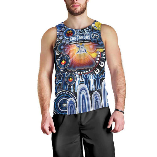 Personalised NAIDOC Week 2025 Kangaroos Football Men Tank Top Aboriginal Dot Painting