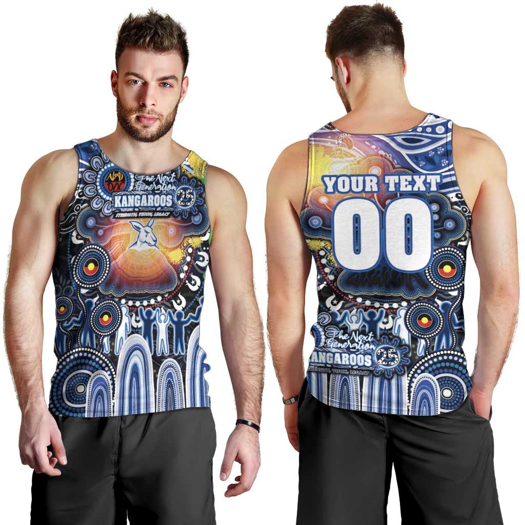 Personalised NAIDOC Week 2025 Kangaroos Football Men Tank Top Aboriginal Dot Painting