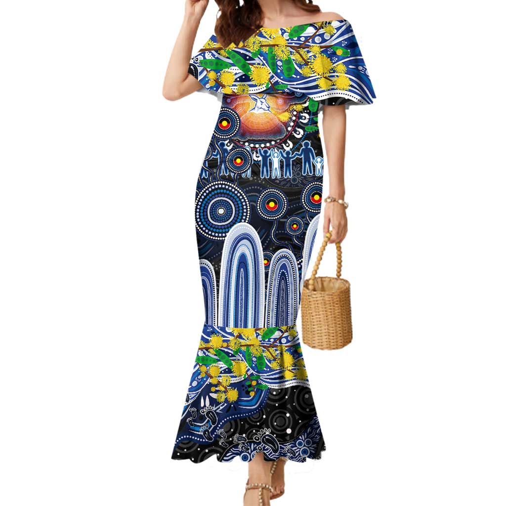 Personalised NAIDOC Week 2025 Kangaroos Football Mermaid Dress Aboriginal Dot Painting