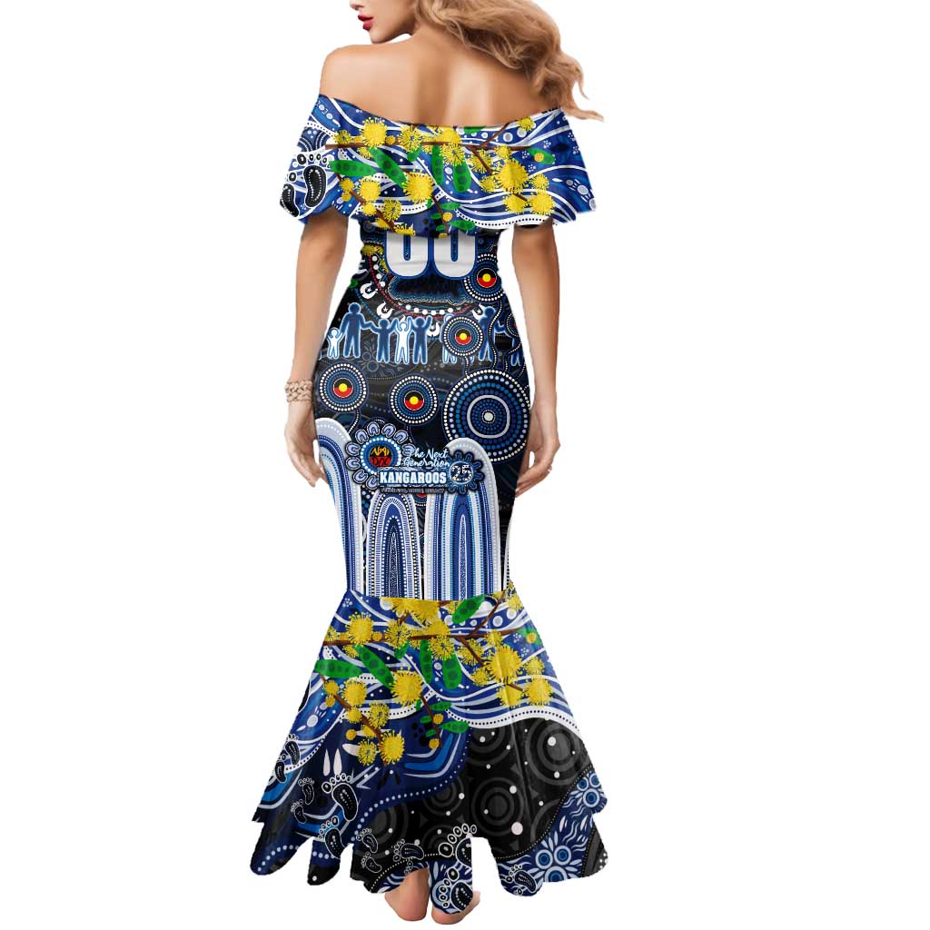 Personalised NAIDOC Week 2025 Kangaroos Football Mermaid Dress Aboriginal Dot Painting