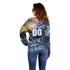 Personalised NAIDOC Week 2025 Kangaroos Football Off Shoulder Sweater Aboriginal Dot Painting