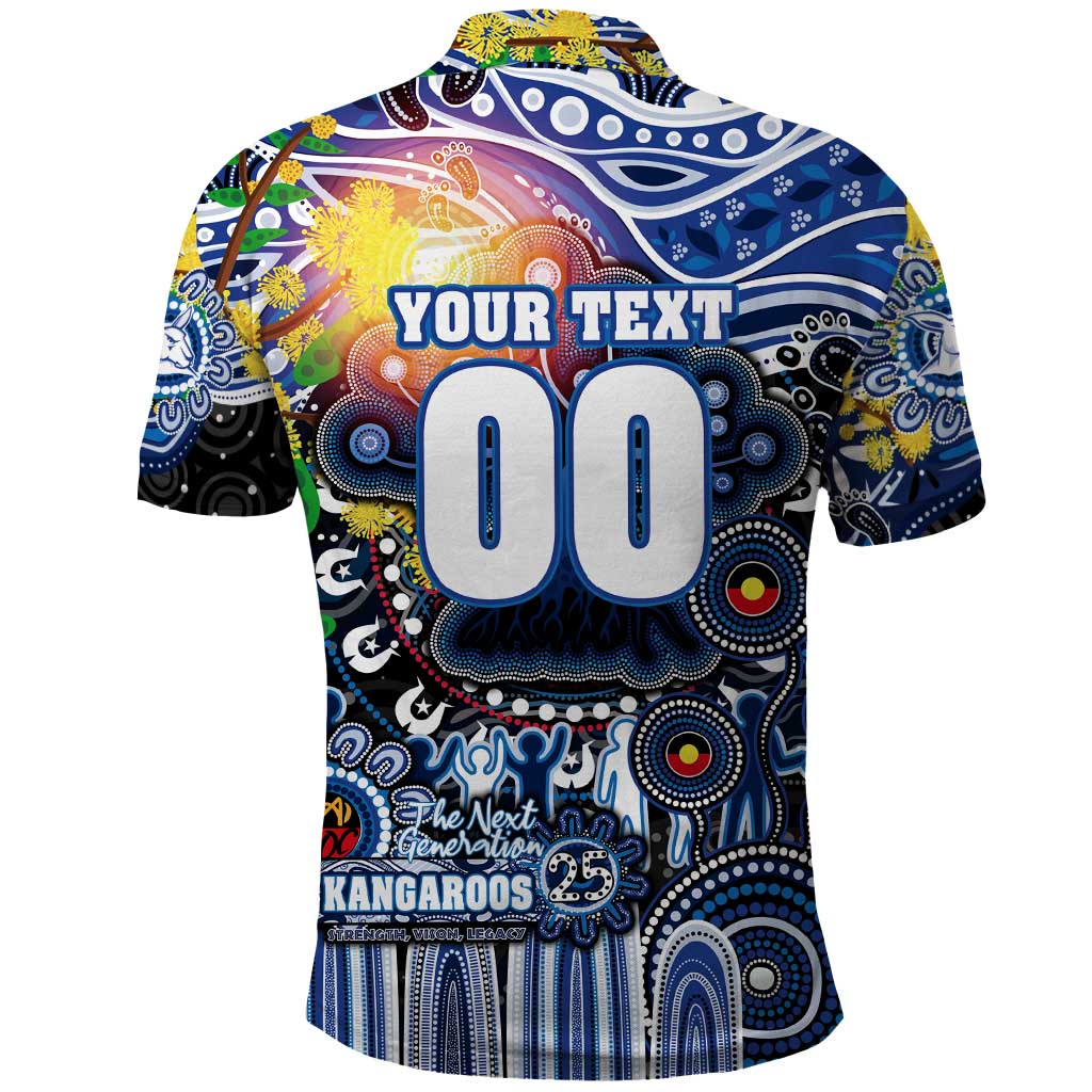 Personalised NAIDOC Week 2025 Kangaroos Football Polo Shirt Aboriginal Dot Painting