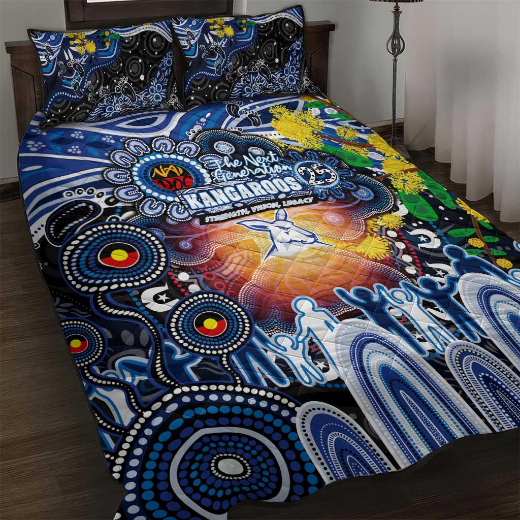NAIDOC Week 2025 Kangaroos Football Quilt Bed Set Aboriginal Dot Painting