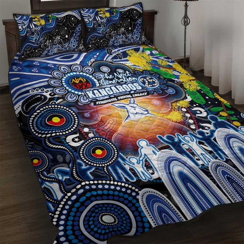 NAIDOC Week 2025 Kangaroos Football Quilt Bed Set Aboriginal Dot Painting