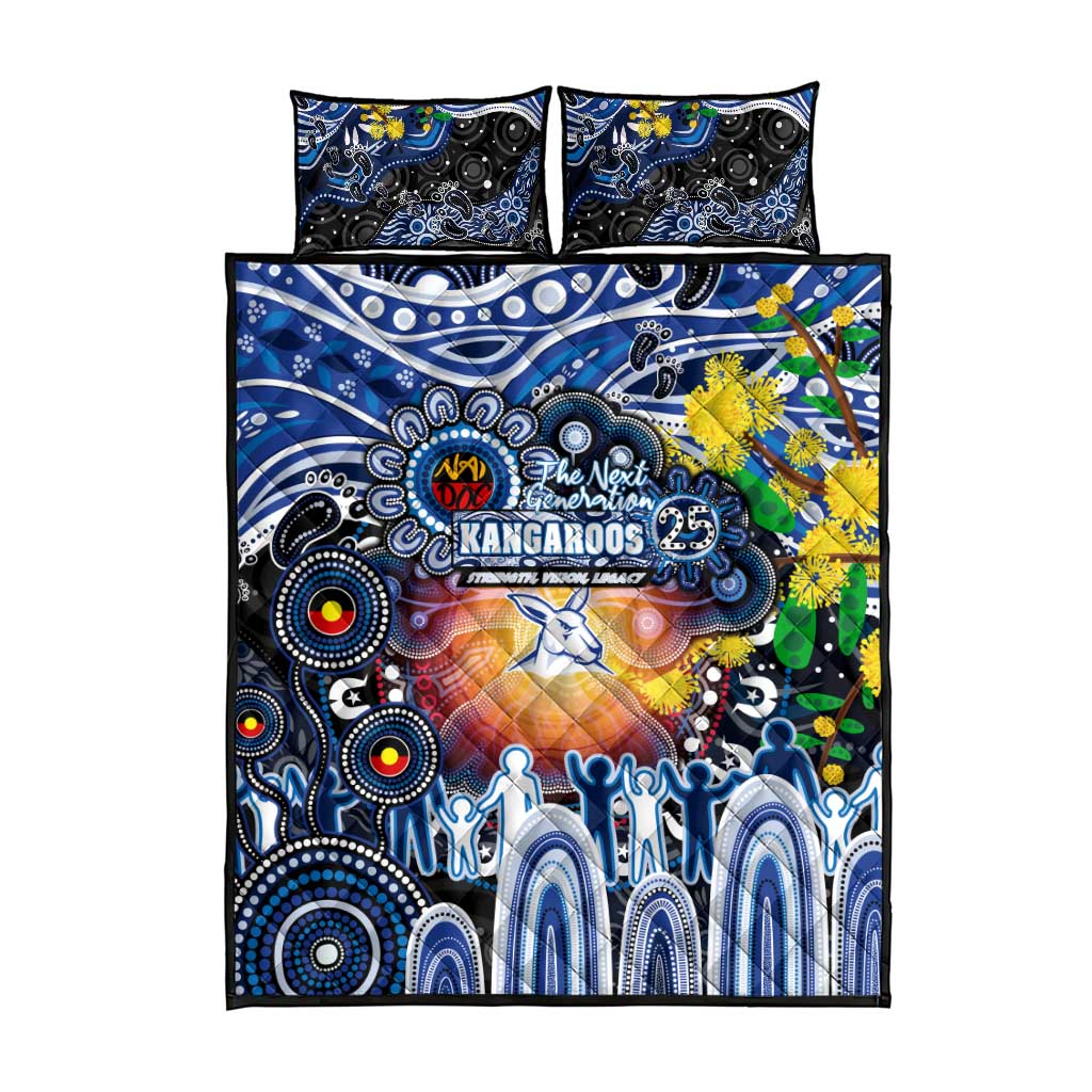 NAIDOC Week 2025 Kangaroos Football Quilt Bed Set Aboriginal Dot Painting