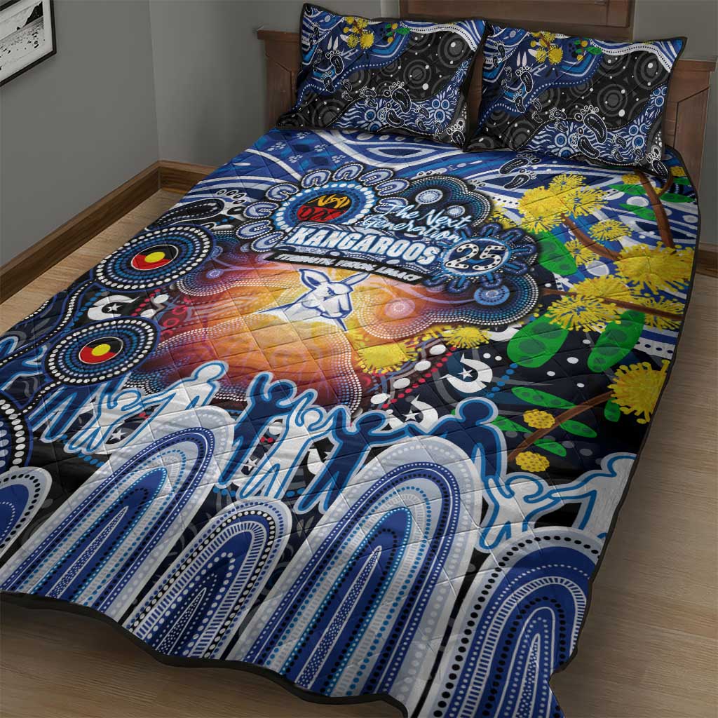 NAIDOC Week 2025 Kangaroos Football Quilt Bed Set Aboriginal Dot Painting